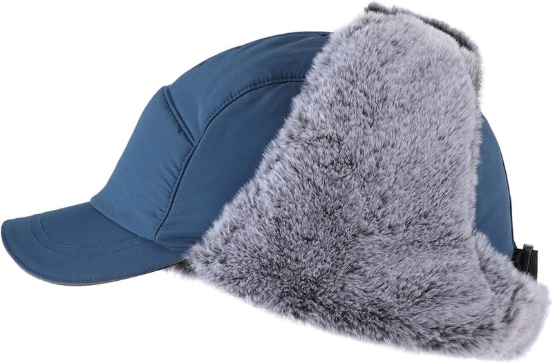 Connectyle Men's Trapper Hat with Ear Flaps Winter Warm Hat Windproof, Water Repellent, Reflective, Faux Fur Fully Lined - Image 2